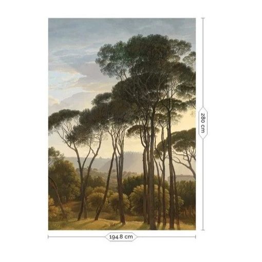 Aranykori tájak-Erdős tájat ábrázoló tapéta