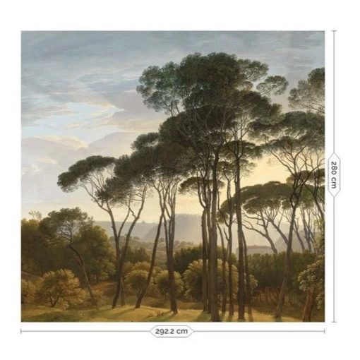 Aranykori tájak-Erdős tájat ábrázoló tapéta