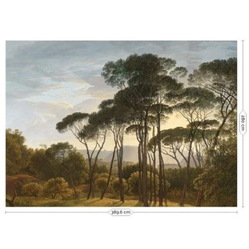 Aranykori tájak-Erdős tájat ábrázoló tapéta