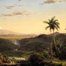 Aranykori tájak-Trópusi tájat ábrázoló tapéta