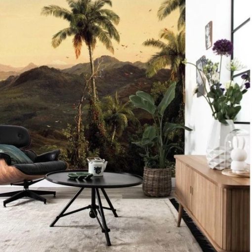 Aranykori tájak-Trópusi tájat ábrázoló tapéta