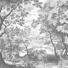 Vésett tájak- Fekete fehér tájat ábrázoló tapéta