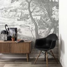 Vésett tájak- Fekete fehér tájat ábrázoló tapéta