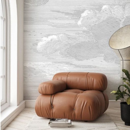 Vésett felhők- Fekete fehér felhős tapéta