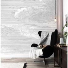 Vésett felhők- Fekete fehér felhős tapéta