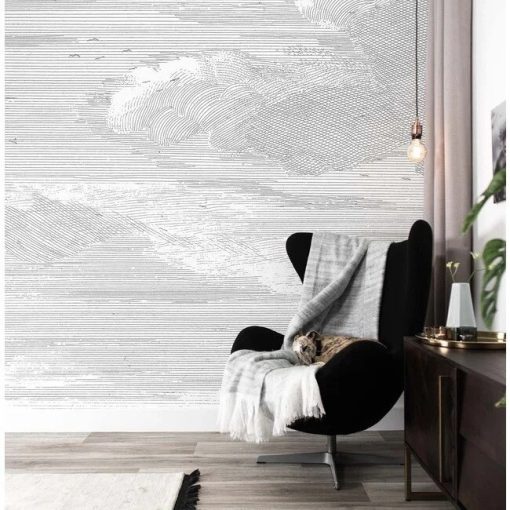 Vésett felhők- Fekete fehér felhős tapéta