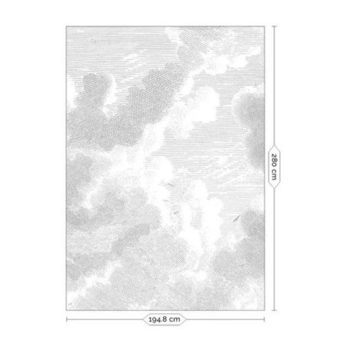 Vésett felhők- Fekete fehér bárányfelhőket ábrázoló tapéta