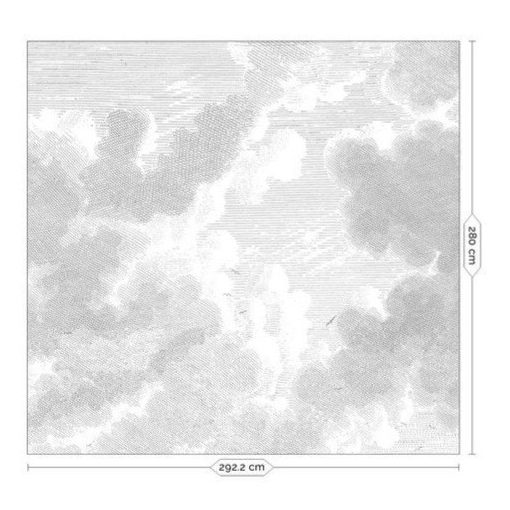 Vésett felhők- Fekete fehér bárányfelhőket ábrázoló tapéta