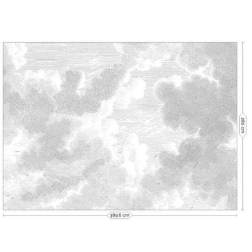 Vésett felhők- Fekete fehér bárányfelhőket ábrázoló tapéta