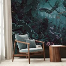 Trópusi tájak-Dzsungel mintás, állatos tapéta