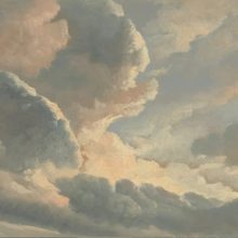 Aranykori felhők- Romantikus felhőket ábrázoló tapéta