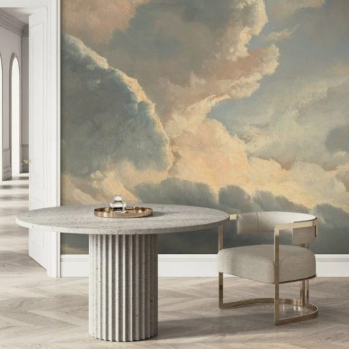 Aranykori felhők- Romantikus felhőket ábrázoló tapéta