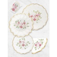 Vintage tányér, papírtányér, party dekoráció, kertiparty dekor, zsúr dekoráció, party evőeszköz