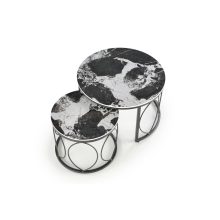 Fekete márvány mintás lerakóasztal szett