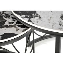 Fekete márvány mintás lerakóasztal szett