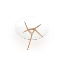 Kerek üveg étkezőasztal