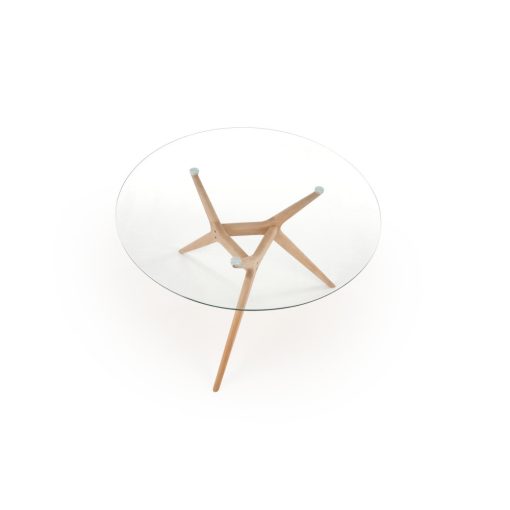 Kerek üveg étkezőasztal