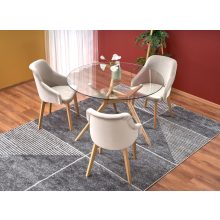 Kerek üveg étkezőasztal