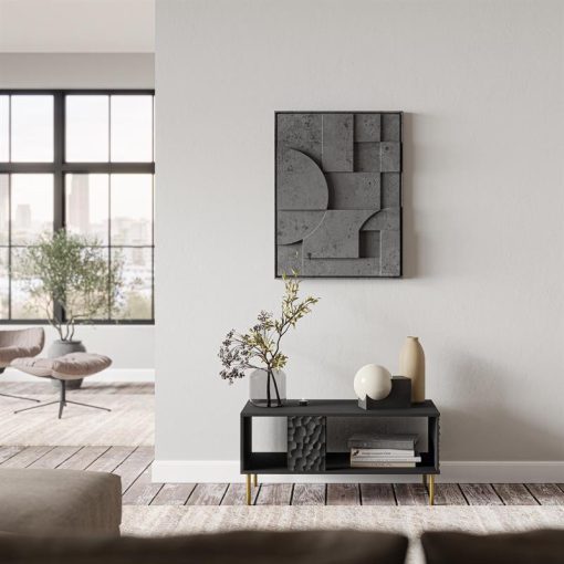 Fekete dohányzóasztal arany lábakkal, kis asztal, gödöllő bútor, luxus asztal, elegáns asztal