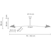 Celestia mennyezeti lámpa, fekete lámpa, lámpa nappaliba