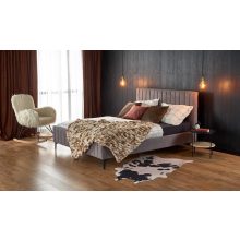 Kárpitos szürke ágykeret, modern ágy, luxus ágy, kényelmes ágy, design ágy