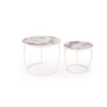 2 részes márvány hatású lerakóasztal szett fehér vázzal