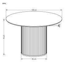 Kerek étkezőasztal Japandi style