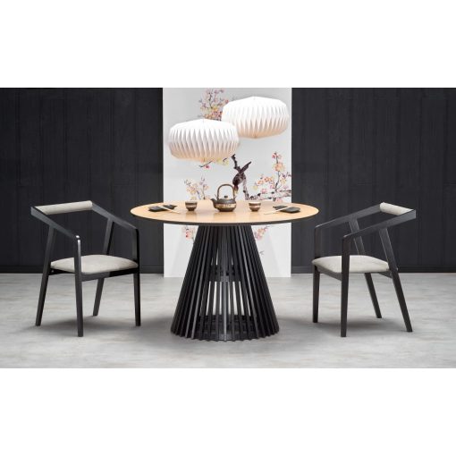  DRAM Fekete kerek étkezőasztal