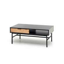 Fa dohányzóasztal fekete lábakkal, kis asztal. gödöllő bútor,  luxus asztal, dohányzó asztal