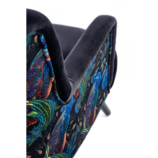 Pávás bársony fotel, vintage fotel, retro fotel, elegáns fotel, pávás fotel, luxus fotel, gödöllő 