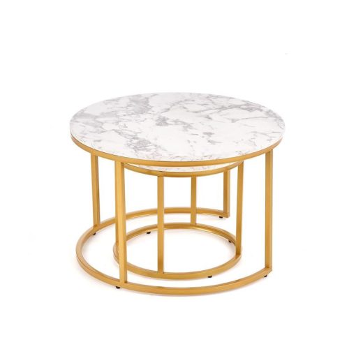 Márvány mintás dohányzóasztal, kis asztal, lerakó asztal, gödöllő bútor, luxus asztal