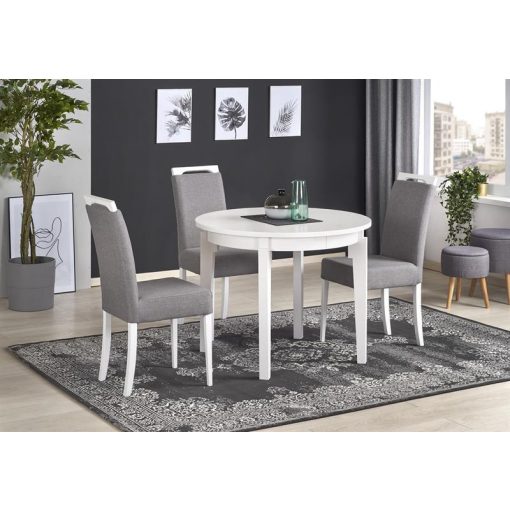 sorbus étkezőasztal, bővíthető étkezőasztal, vintage étkezőasztal, fehér étkezőasztal 