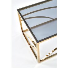 Üveg dohányzóasztal arany vázzal, lerakó asztal, kisasztal, gödöllő bútor, luxus asztal