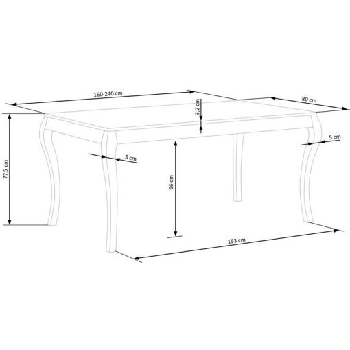 windsor étkezőasztal, bővíthető étkezőasztal, kihúzható étkezőasztal